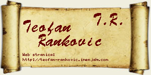 Teofan Ranković vizit kartica